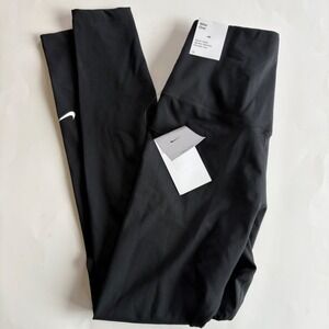 Nike One Womens Small Black Dri Fit Leggings High Rise Full Length Tight Fit NEW